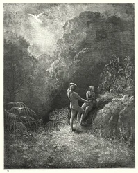 Illustration de Gustave Doré pour Le Paradis Perdu de Milton, Livre VIII, vers 652, 653